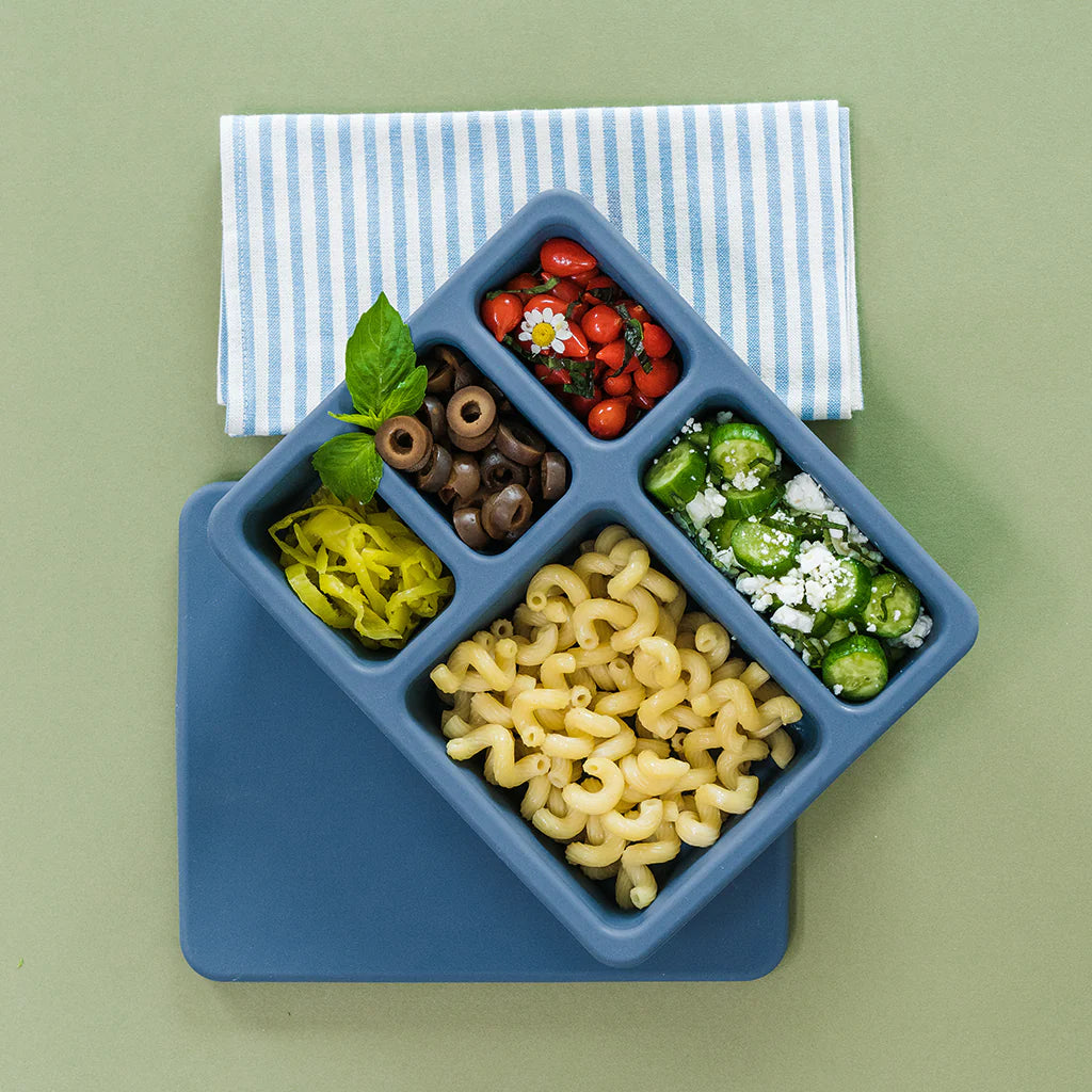 blue lunch bento box for kids and adults