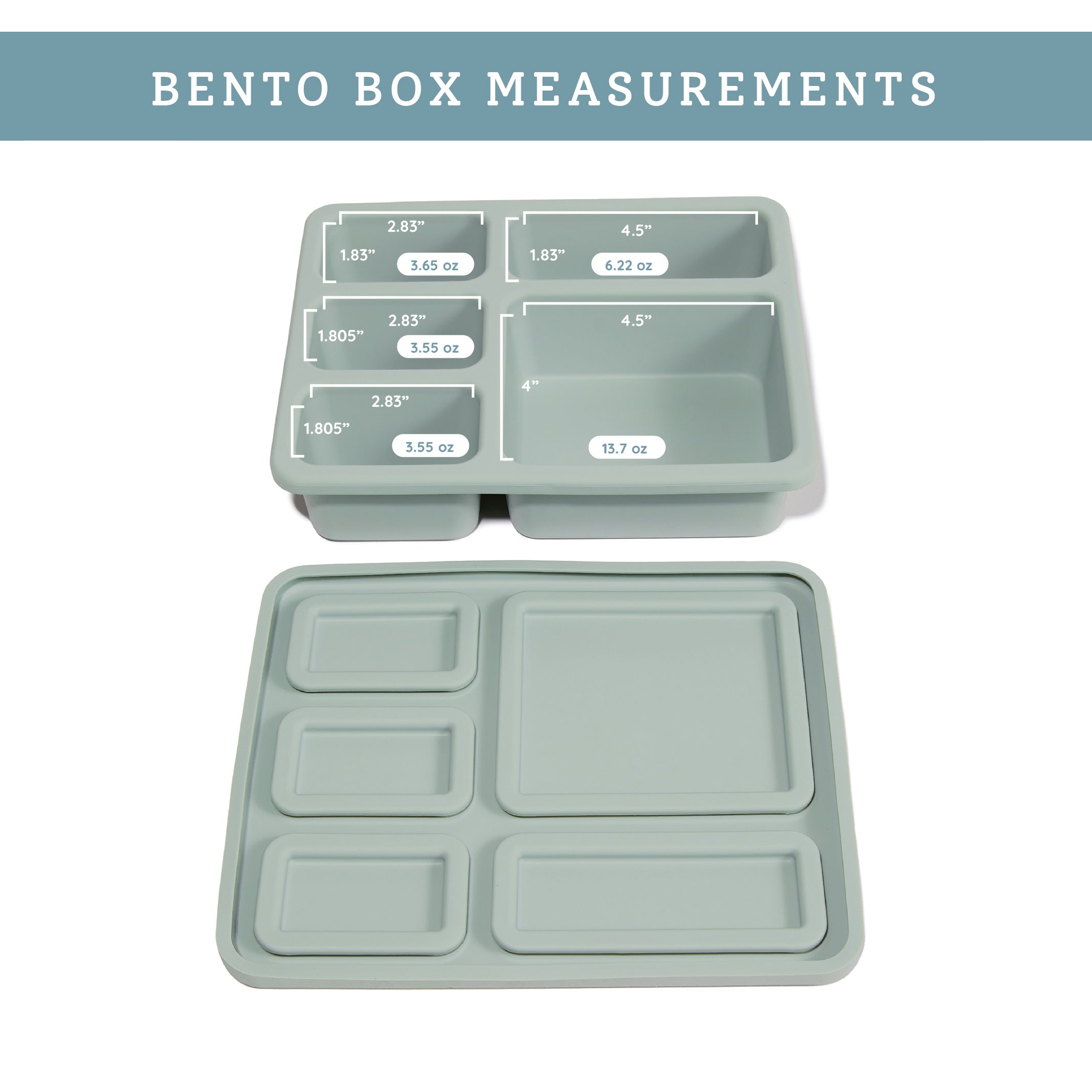 robin's egg blue bento lunch box inside