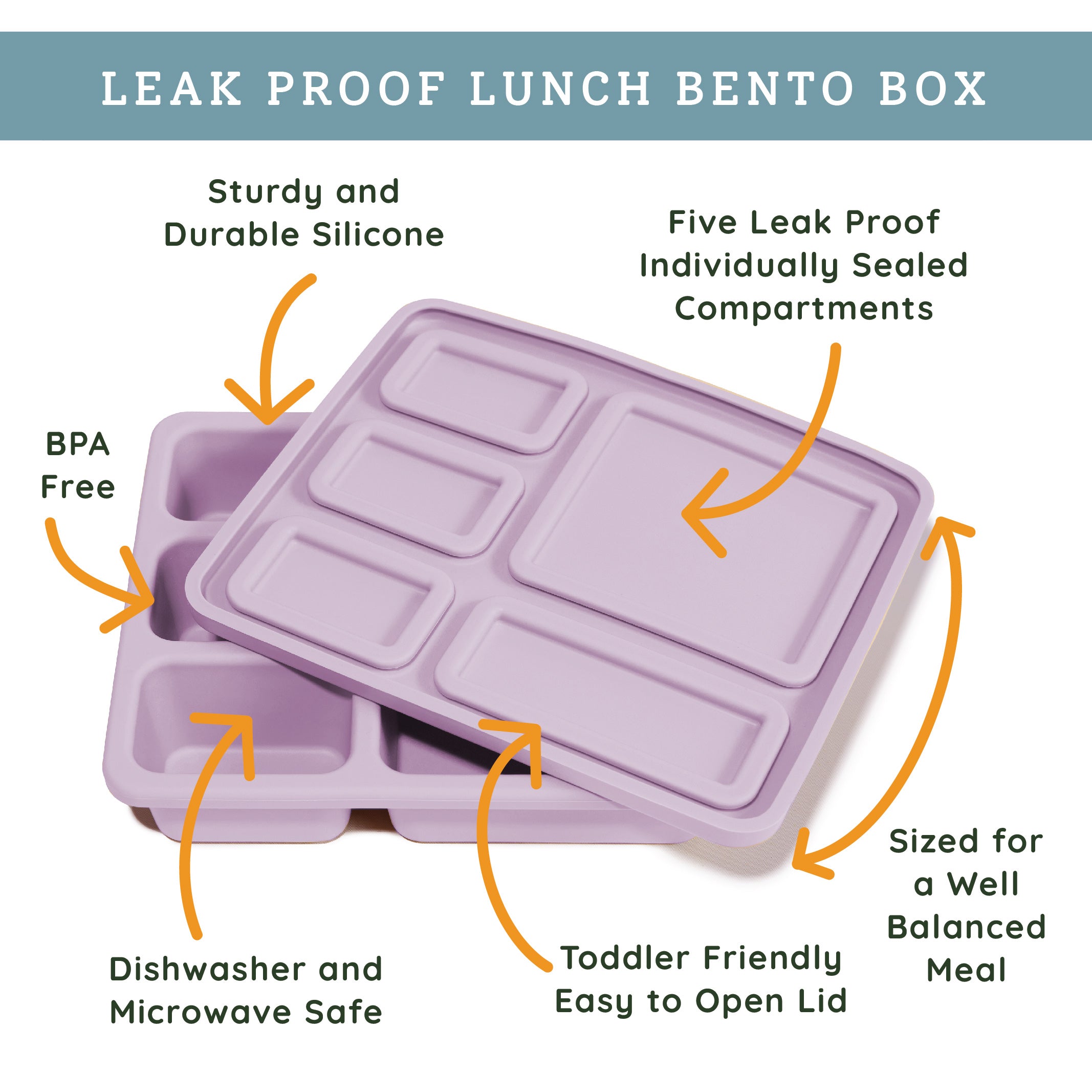violet bento lunch box with camping print