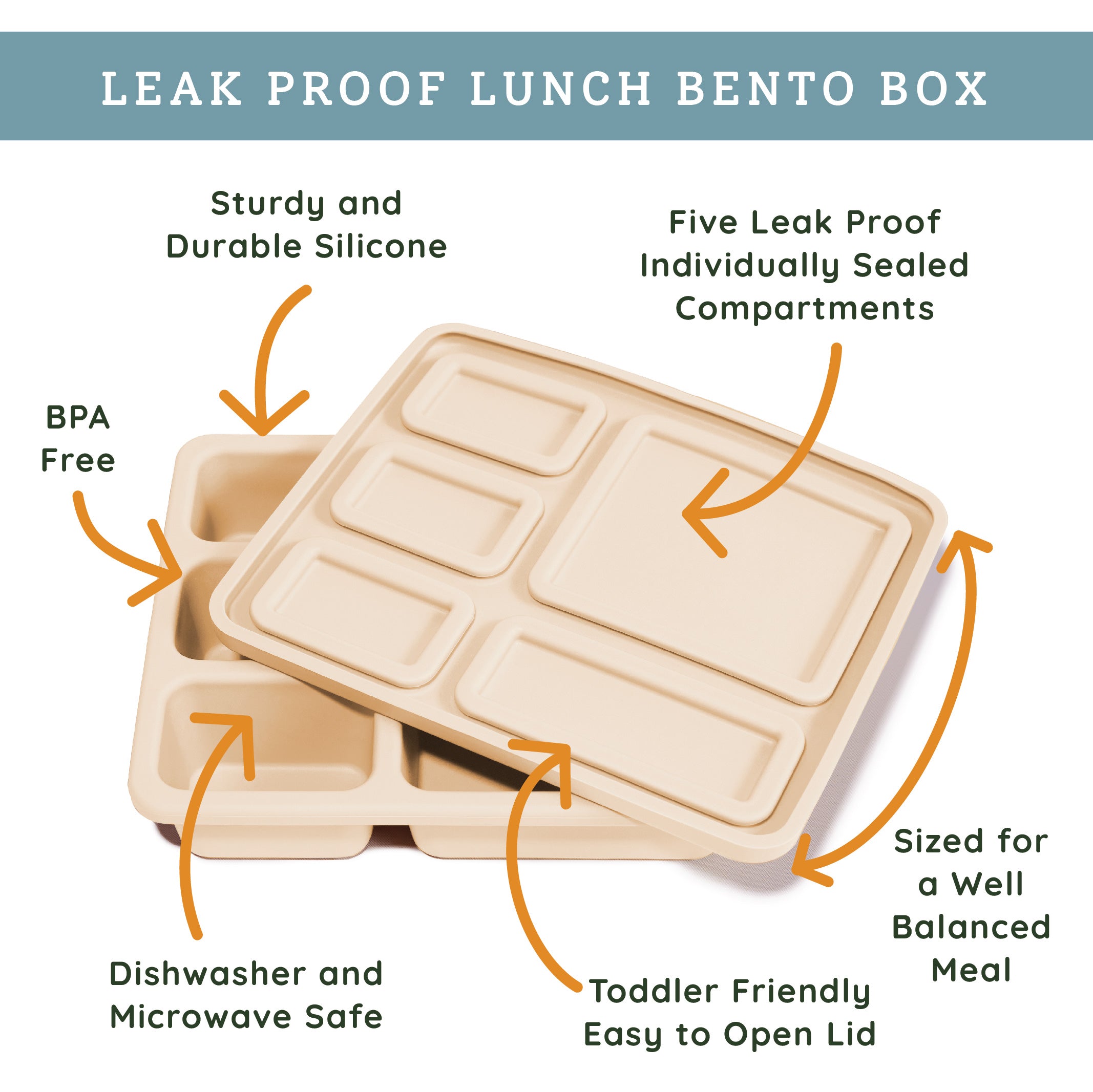 cream animal lunch bento box for kids