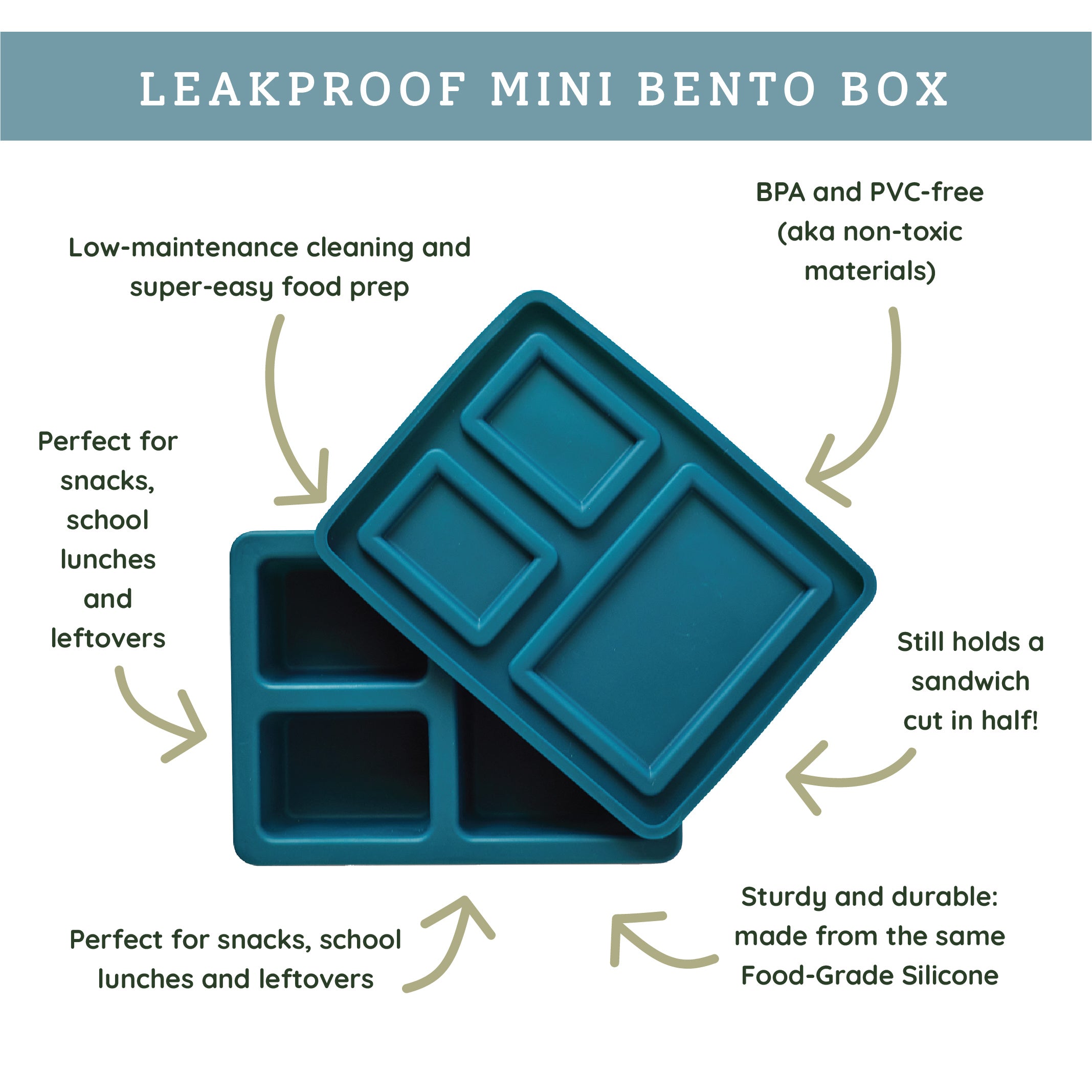 blue lunch bento box with three compartments in space print