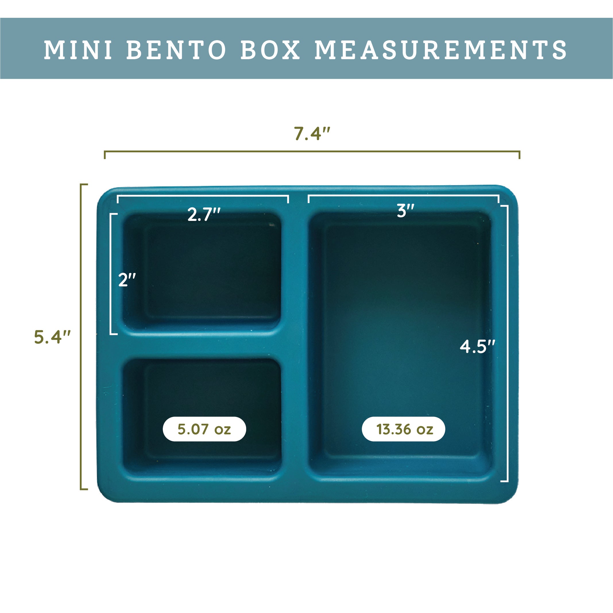blue lunch bento box with three compartments inside