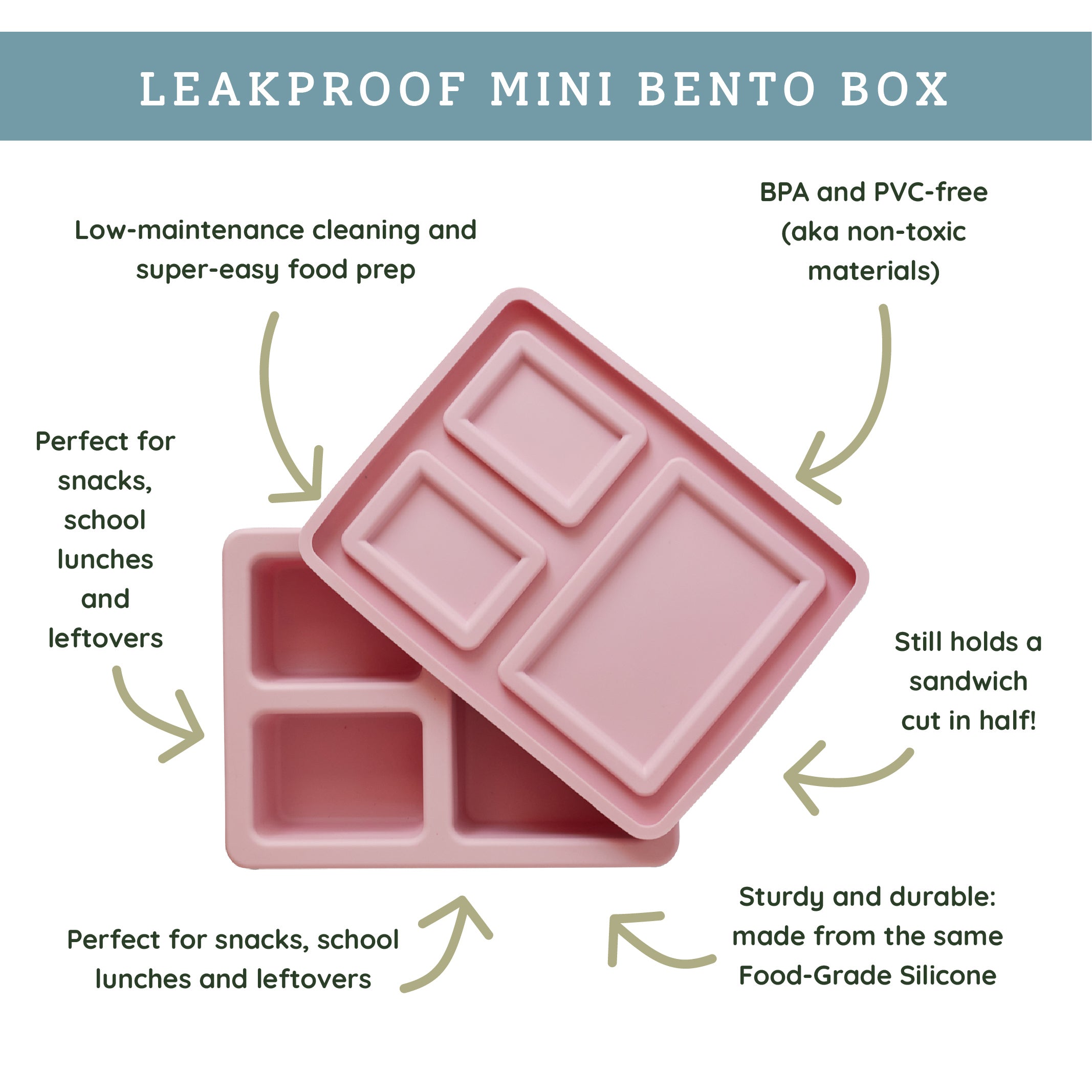 pink unicorn mini lunch bento box for kids