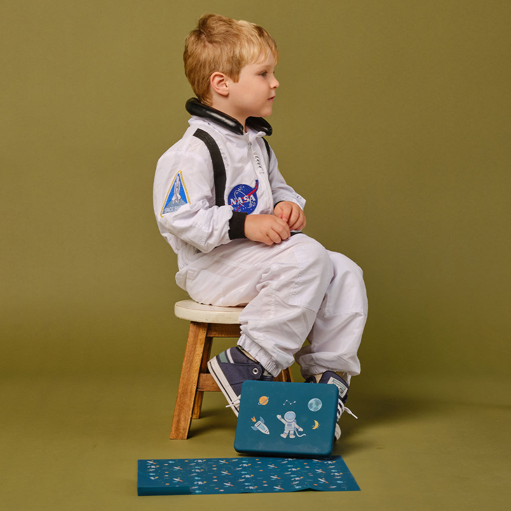 Silicone Mini Bento Box and Foldable Placemat Set Space Galaxy Blue ...