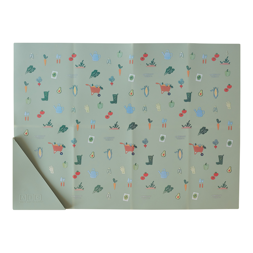 Silicone Placemat Veggie Garden Robin's Egg Blue