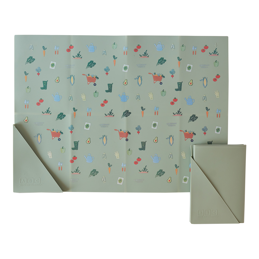Silicone Placemat Veggie Garden Robin's Egg Blue