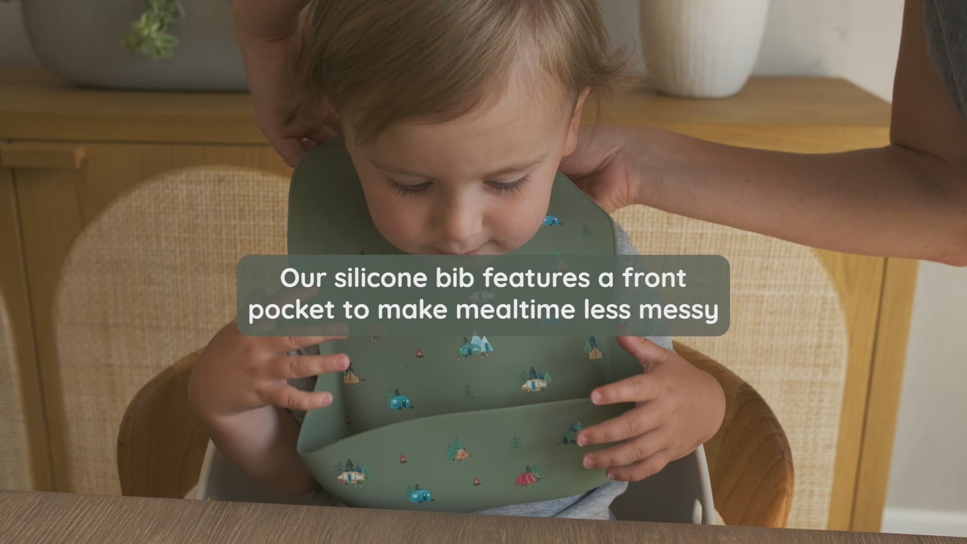 Silicone Bib Camper Sage Green