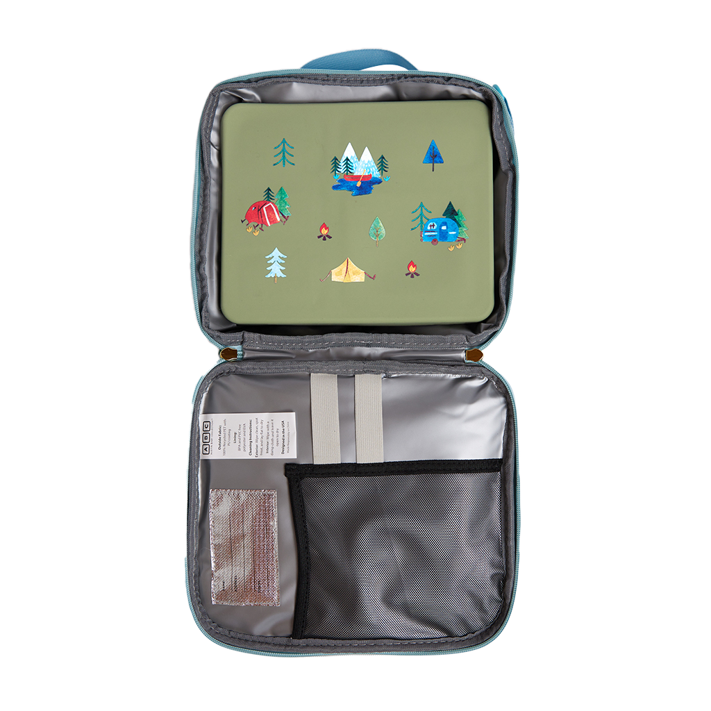 green bento box in blue lunch box kids