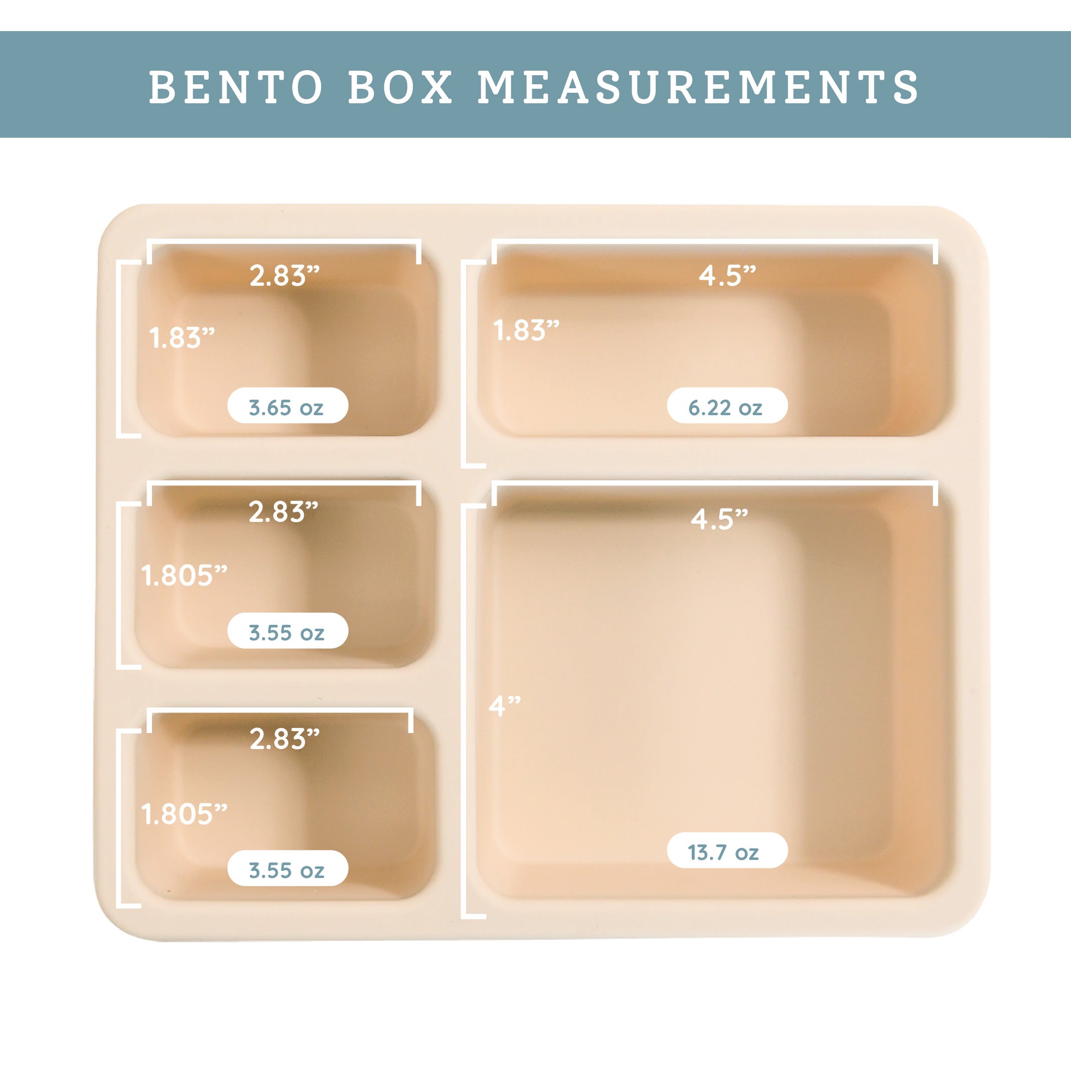 cream bento lunch box inside