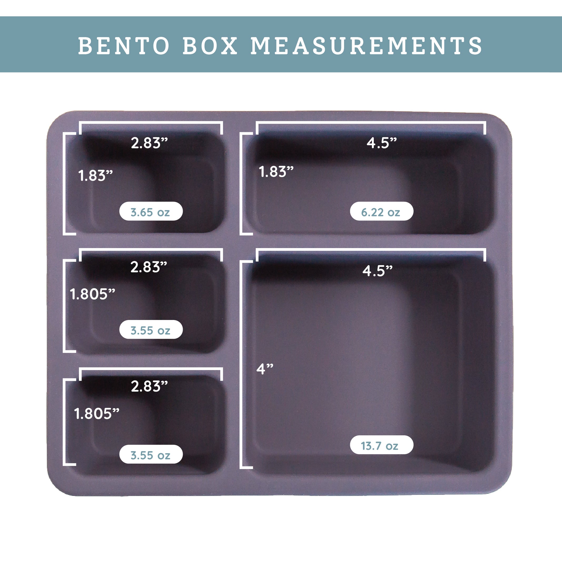 Austin Baby Collection Silicone Bento Box Safari Faded Black