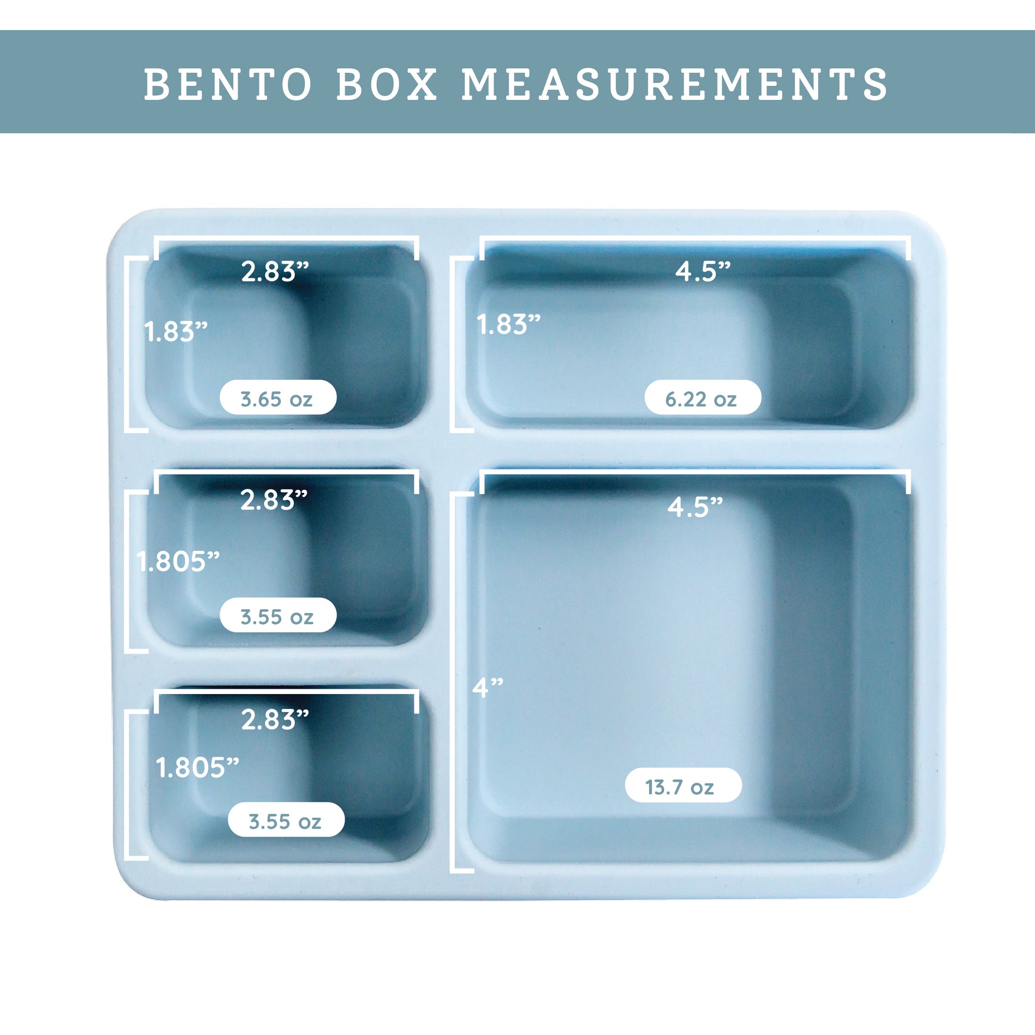light blue bento lunch box inside