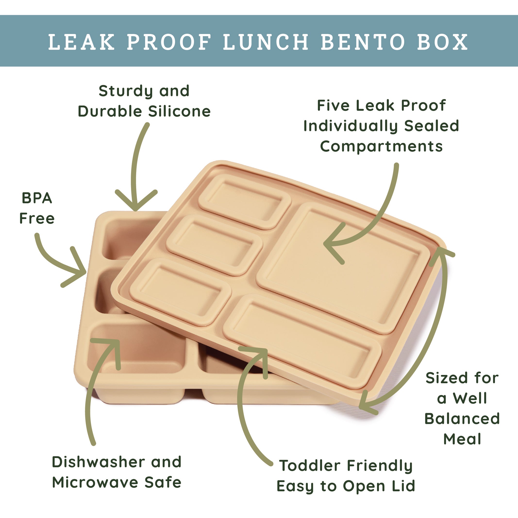 cream bento box with leakproof lid