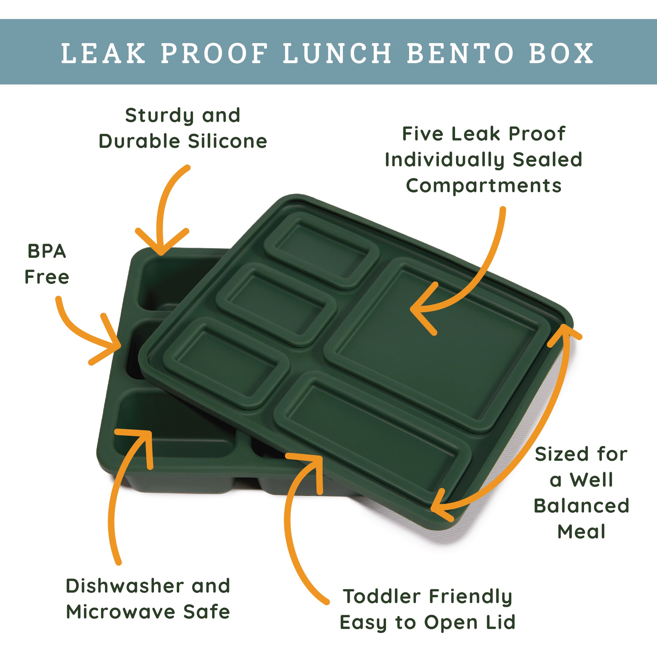 dark green bento lunch box