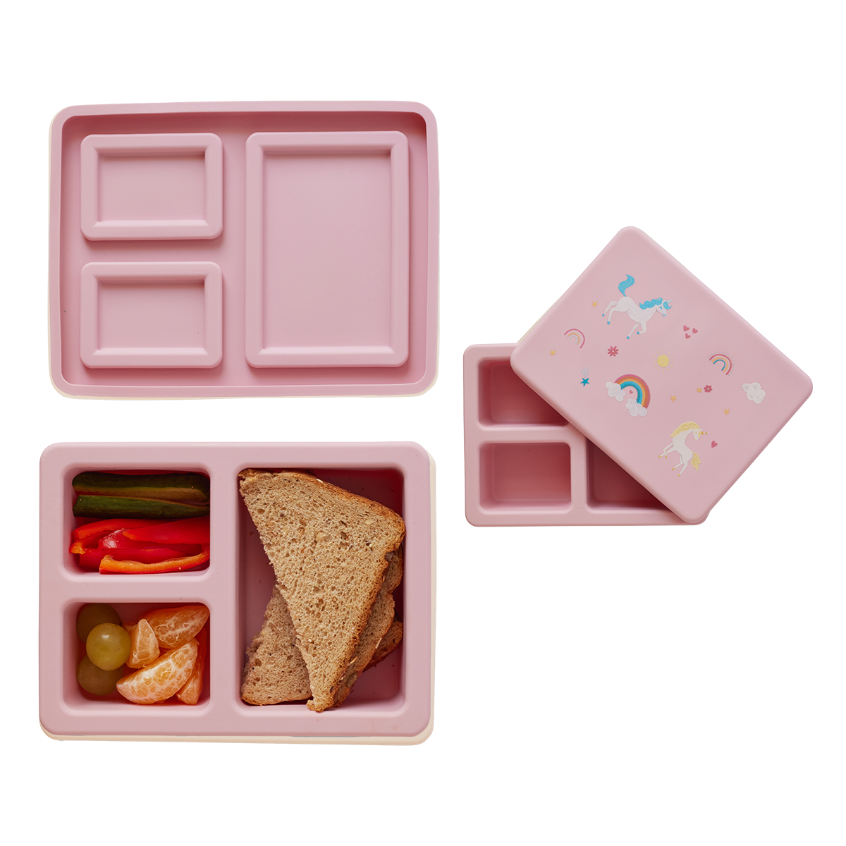 Bento Box Ripe Peach and Mini Bento Unicorn Set