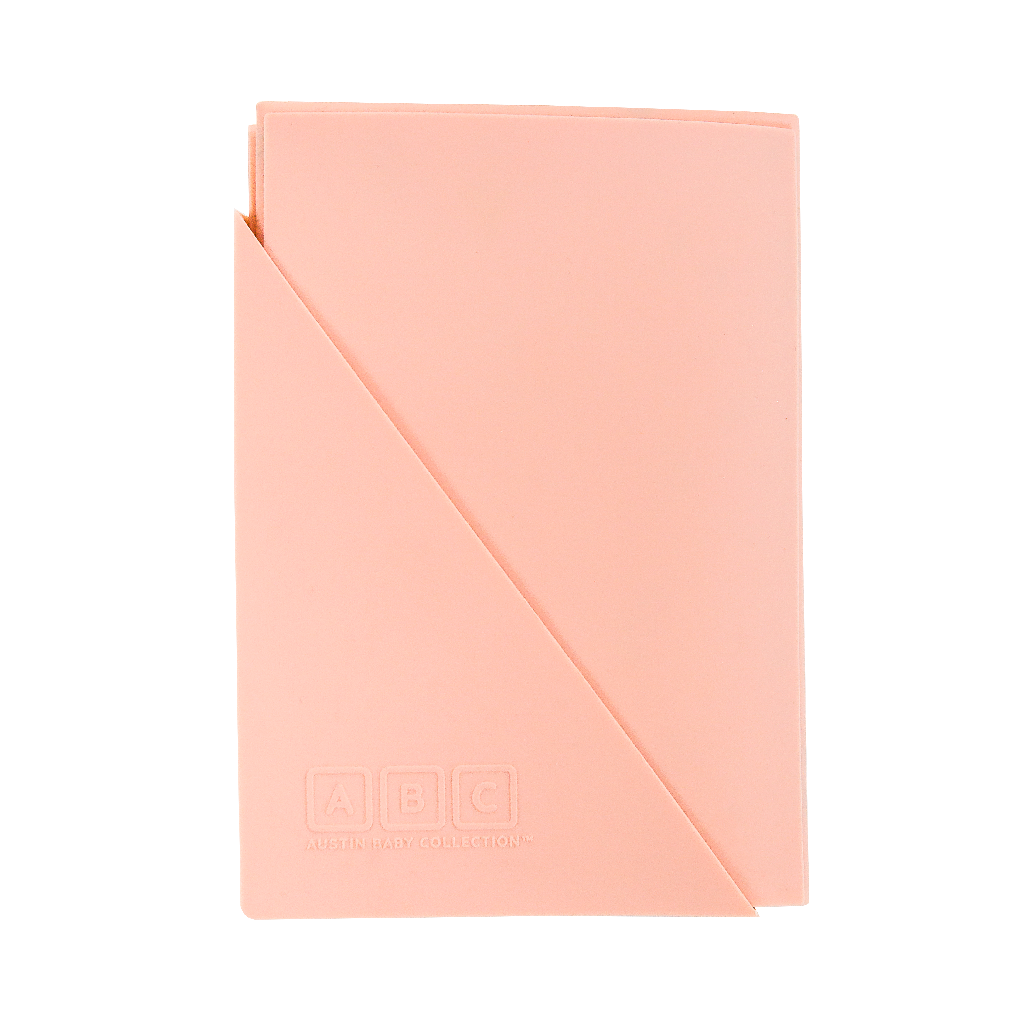 pink silicone placemat, folded